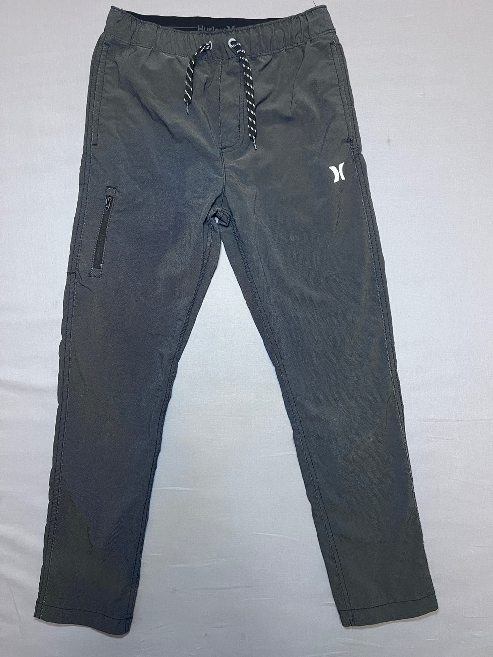 Hurley Youth Black and Gray Logo Waistband Athletic Pants Size Medium (10-12)